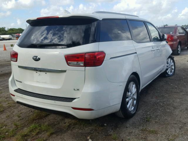 KNDMB5C15H6325927 - 2017 KIA SEDONA LX WHITE photo 4