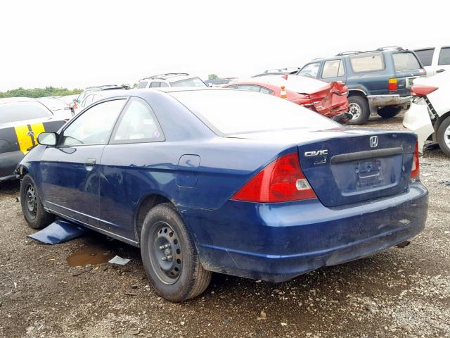 1HGEM22263L080641 - 2003 HONDA CIVIC DX BLUE photo 3