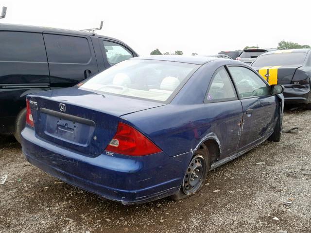 1HGEM22263L080641 - 2003 HONDA CIVIC DX BLUE photo 4