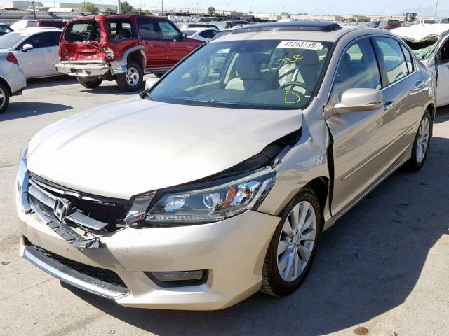 1HGCR2F80FA147130 - 2015 HONDA ACCORD EXL BEIGE photo 2