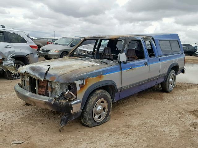 1B7GL23X6TS666931 - 1996 DODGE DAKOTA BLUE photo 2