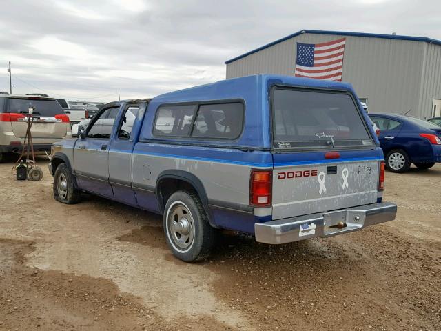 1B7GL23X6TS666931 - 1996 DODGE DAKOTA BLUE photo 3