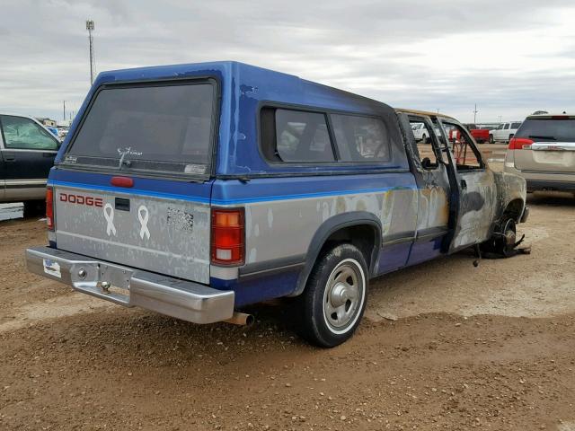 1B7GL23X6TS666931 - 1996 DODGE DAKOTA BLUE photo 4