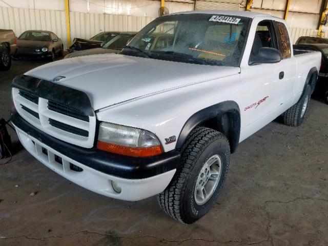 1B7GG22Y5WS586992 - 1998 DODGE DAKOTA WHITE photo 2