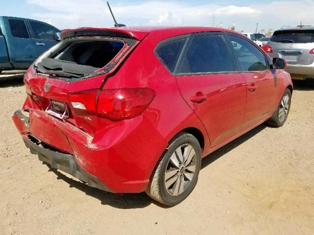 KNAFU5A22D5649896 - 2013 KIA FORTE EX RED photo 4