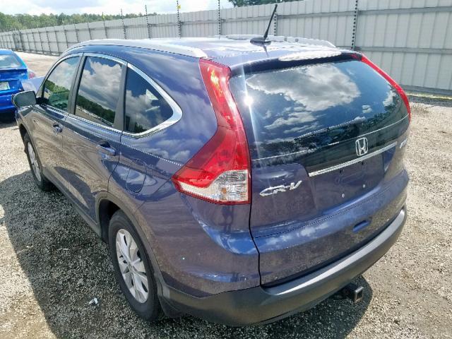 2HKRM4H75EH700305 - 2014 HONDA CR-V EXL BLUE photo 3