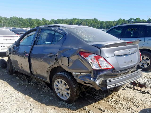 3N1CN7AP8KL803179 - 2019 NISSAN VERSA S GRAY photo 3