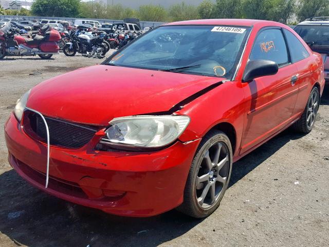 1HGEM22164L036504 - 2004 HONDA CIVIC DX V RED photo 2