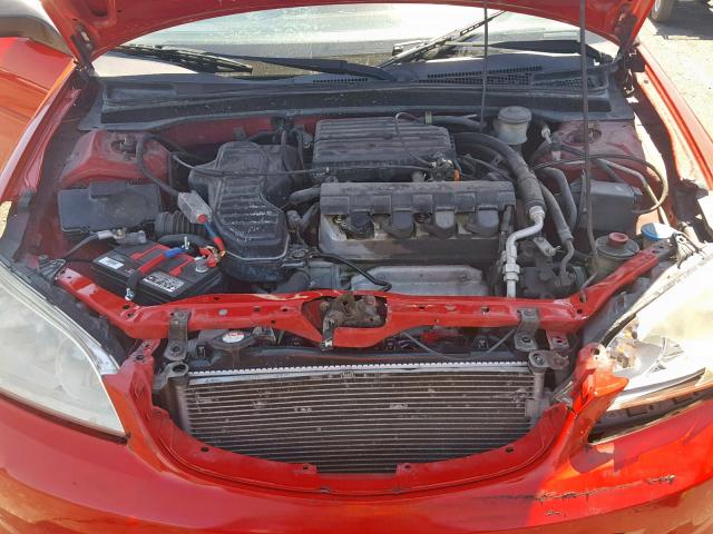 1HGEM22164L036504 - 2004 HONDA CIVIC DX V RED photo 7