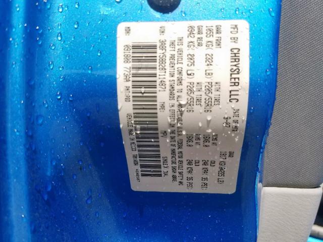 3A8FY58B28T114871 - 2008 CHRYSLER PT CRUISER BLUE photo 10