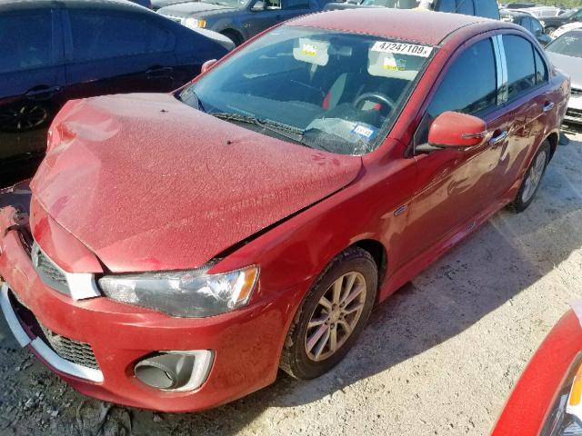 JA32U2FUXGU006750 - 2016 MITSUBISHI LANCER ES RED photo 2