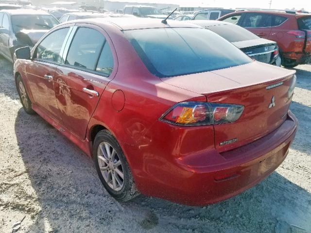 JA32U2FUXGU006750 - 2016 MITSUBISHI LANCER ES RED photo 3