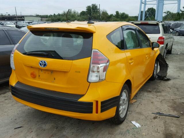 JTDZN3EU1FJ030195 - 2015 TOYOTA PRIUS V YELLOW photo 4