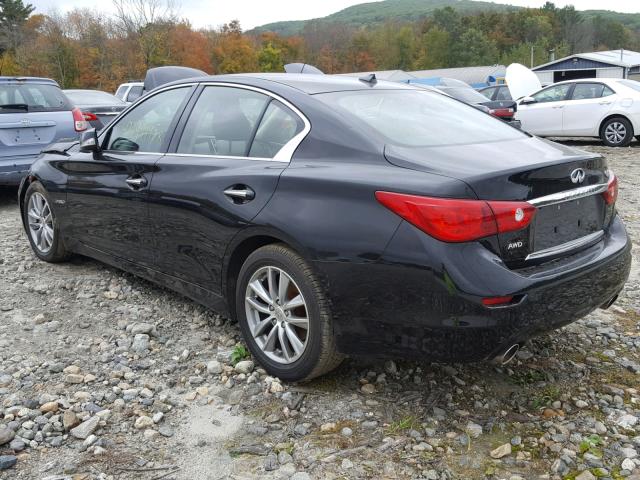 JN1AV7AR1EM700981 - 2014 INFINITI Q50 HYBRID BLACK photo 3