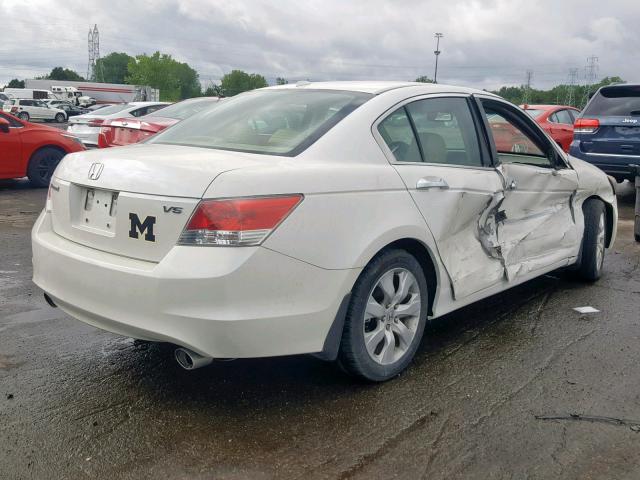 5KBCP3F86AB013833 - 2010 HONDA ACCORD EXL WHITE photo 4