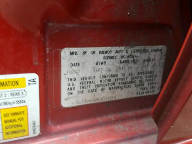 KL1TD56698B129713 - 2008 CHEVROLET AVEO BASE Qırmızı foto 10