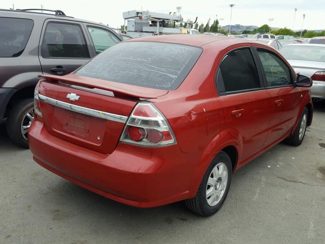 KL1TD56698B129713 - 2008 CHEVROLET AVEO BASE Qırmızı foto 4