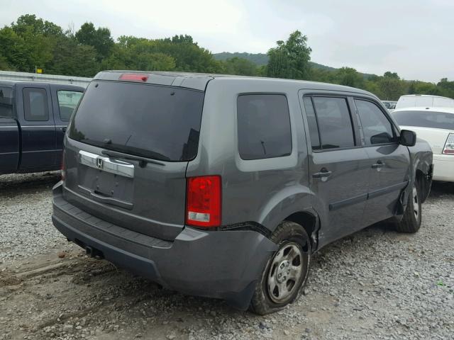 5FNYF38209B019493 - 2009 HONDA PILOT LX GRAY photo 4