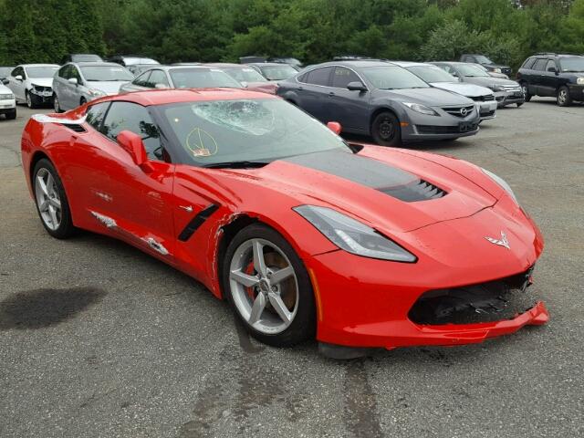 1G1YB2D75E5114871 - 2014 CHEVROLET CORVETTE S RED photo 1