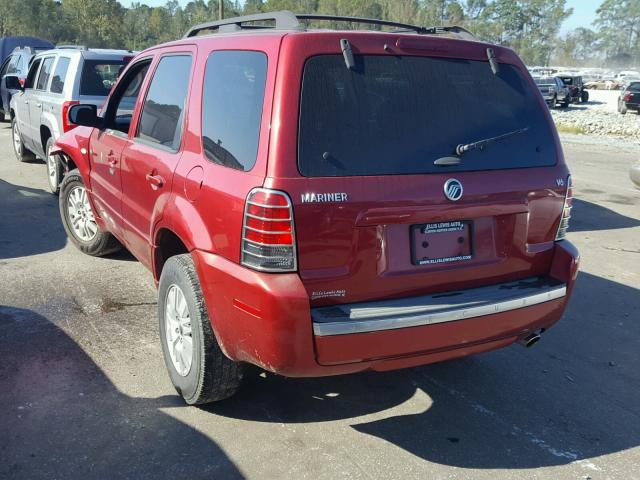 4M2CU81127KJ15215 - 2007 MERCURY MARINER LU BURGUNDY photo 3