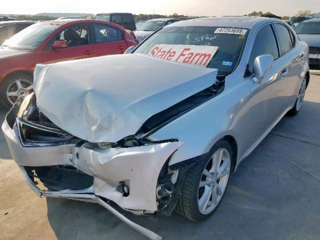 JTHBK262075037519 - 2007 LEXUS IS 250 SILVER photo 2