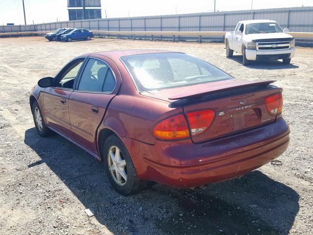 1G3NL52F53C179523 - 2003 OLDSMOBILE ALERO GL BURGUNDY photo 3