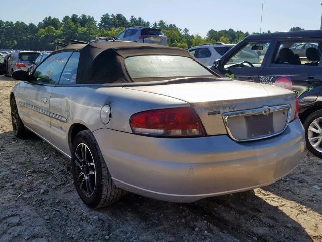 1C3EL55R34N391143 - 2004 CHRYSLER SEBRING LX GRAY photo 3