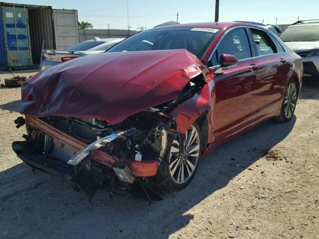 3LN6L5E90HR646507 - 2017 LINCOLN MKZ RESERV RED photo 2