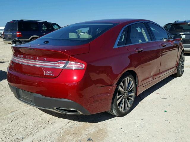 3LN6L5E90HR646507 - 2017 LINCOLN MKZ RESERV RED photo 4