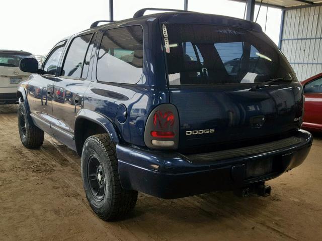 1B4HS28Z6XF584582 - 1999 DODGE DURANGO BLUE photo 3