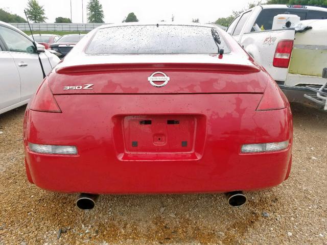 JN1AZ34D85M607825 - 2005 NISSAN 350Z COUPE RED photo 6