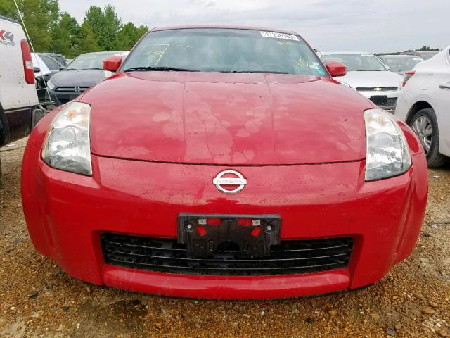 JN1AZ34D85M607825 - 2005 NISSAN 350Z COUPE RED photo 9