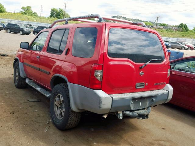 5N1ED28Y1YC529379 - 2000 NISSAN XTERRA XE RED photo 3