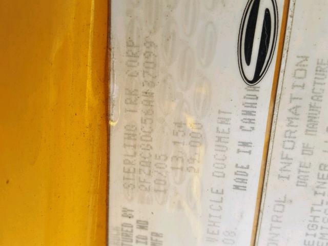 2FZACGDC56AW37099 - 2006 STERLING TRUCK ACTERRA YELLOW photo 10