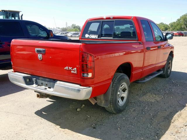 1D7HU18N85S349292 - 2005 DODGE RAM 1500 S RED photo 4