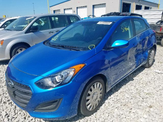 KMHD35LH8HU347678 - 2017 HYUNDAI ELANTRA GT BLUE photo 2