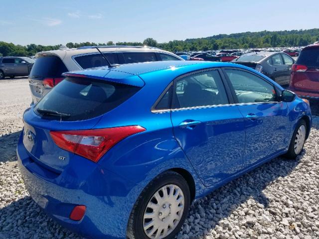 KMHD35LH8HU347678 - 2017 HYUNDAI ELANTRA GT BLUE photo 4