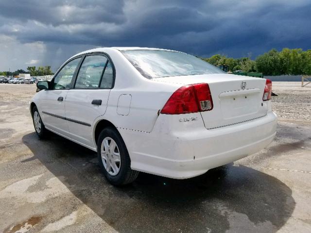 2HGES163X4H638752 - 2004 HONDA CIVIC DX V WHITE photo 3