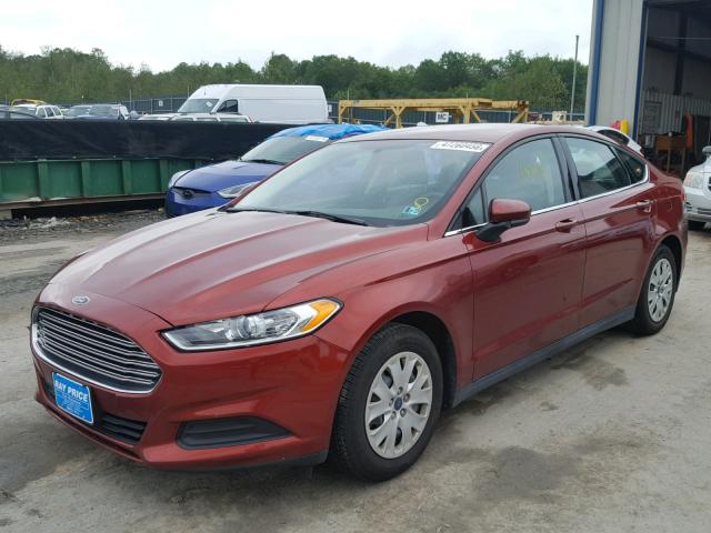 3FA6P0G74ER334909 - 2014 FORD FUSION S RED photo 2