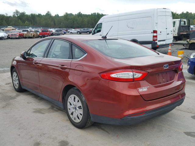 3FA6P0G74ER334909 - 2014 FORD FUSION S RED photo 3