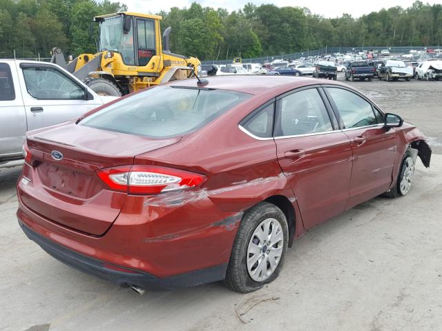 3FA6P0G74ER334909 - 2014 FORD FUSION S RED photo 4