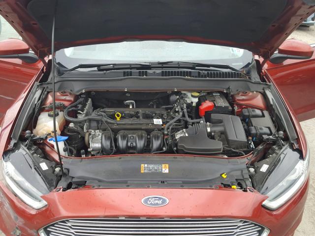 3FA6P0G74ER334909 - 2014 FORD FUSION S RED photo 7