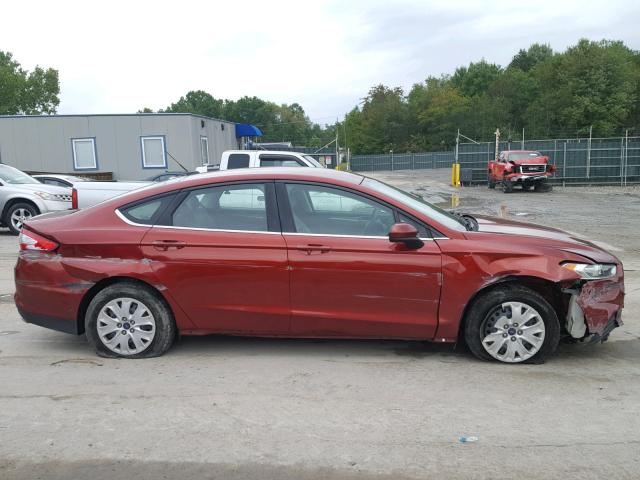 3FA6P0G74ER334909 - 2014 FORD FUSION S RED photo 9