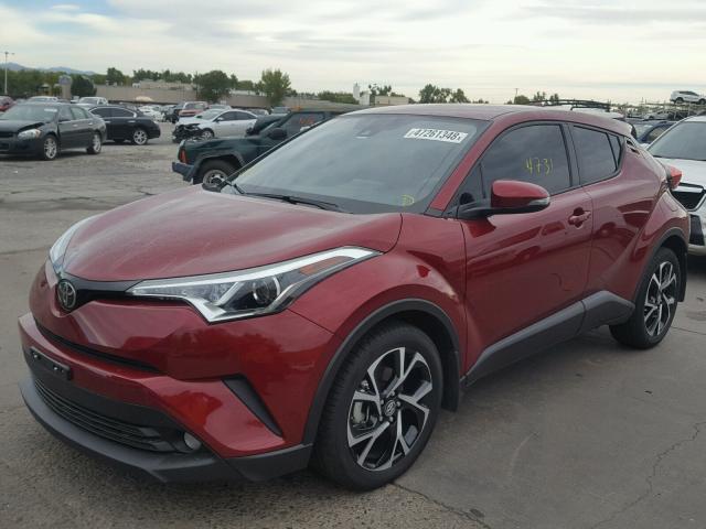 NMTKHMBX4JR044891 - 2018 TOYOTA C-HR XLE BURGUNDY photo 2