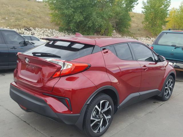 NMTKHMBX4JR044891 - 2018 TOYOTA C-HR XLE BURGUNDY photo 4