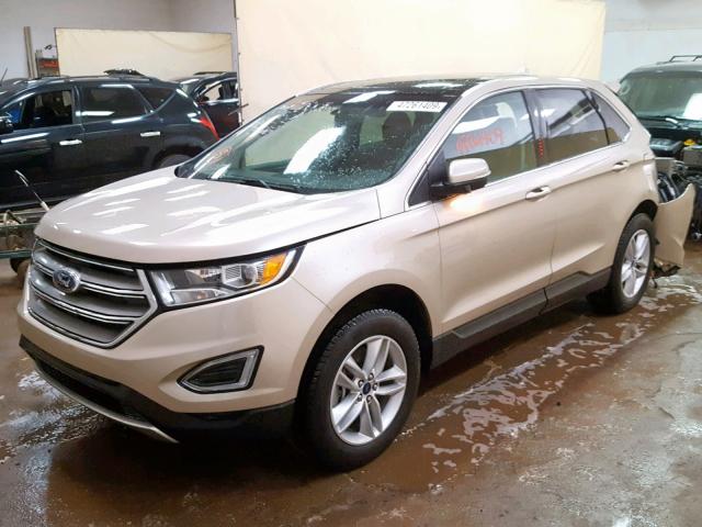 2FMPK4J83HBB51599 - 2017 FORD EDGE SEL TAN photo 2