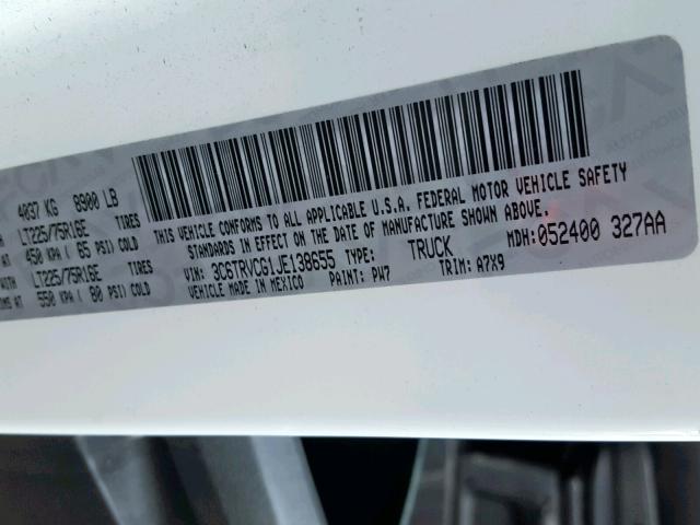 3C6TRVCG1JE138655 - 2018 RAM PROMASTER 白色 照片 10