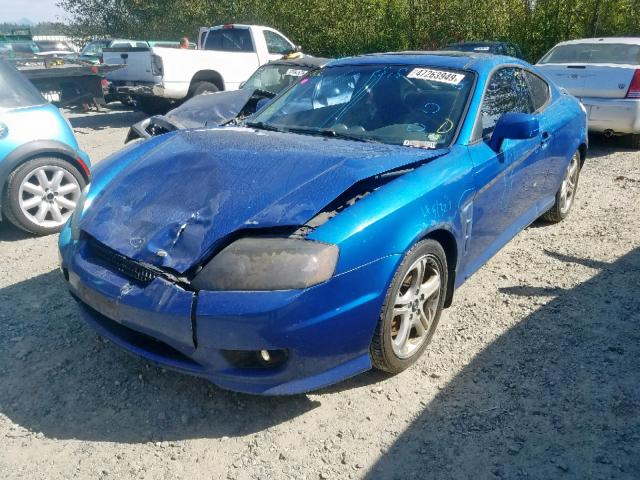 KMHHN65F35U164973 - 2005 HYUNDAI TIBURON GT BLUE photo 2