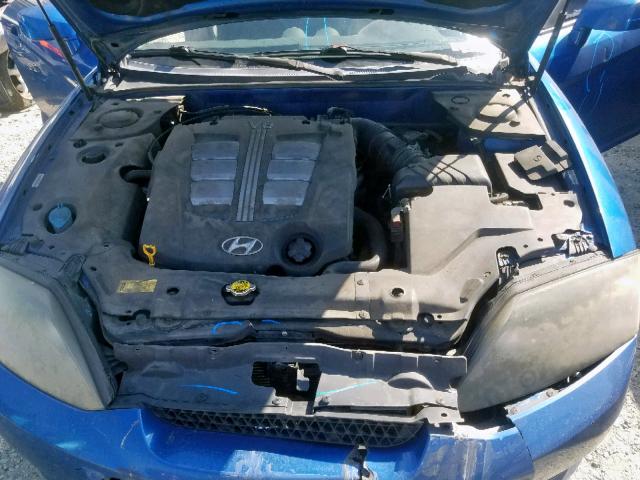 KMHHN65F35U164973 - 2005 HYUNDAI TIBURON GT BLUE photo 7