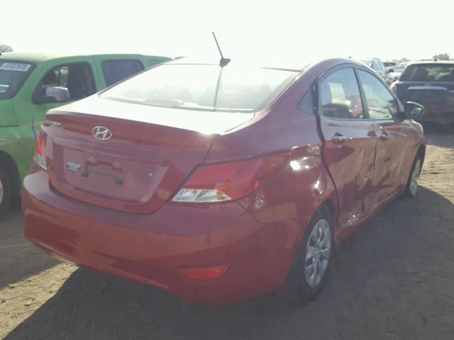 KMHCT4AE3HU269082 - 2017 HYUNDAI ACCENT SE RED photo 4